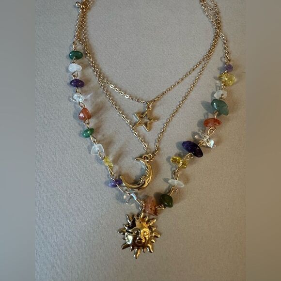 boho sun Necklace Set A1469 - Picture 2 of 3